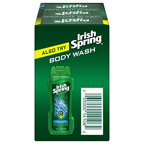 Irish Spring Deodorant Soap, Moisture Blast, 3.7 Ounce (Pack of 3)