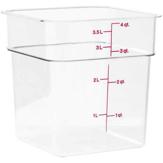 Cambro 4SFSCW135 CamSquare Square Food Storage Container (4-Quart, Polycarbonate, NSF)