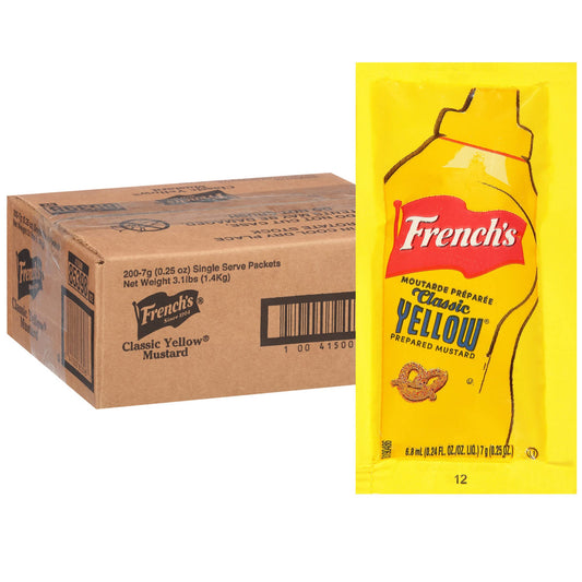 French's Classic Yellow Mustard Packets, 200 count case