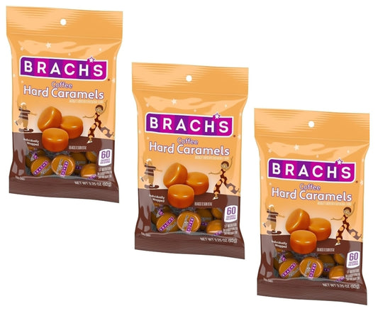 Brach's Coffee Hard Caramels Peg, 3.25 Ounce, Pack of 3 - Packaging May Vary