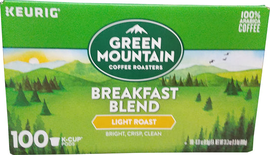 Breakfast Blend light roast K-cups Coffee Green Mountain(100 x 0.31 Oz), 31.3 Ounce, 100 count